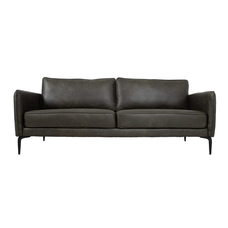 Sofa HOME4YOU Sofia 3-seter Mørk oliven - Mørk oliven - Møbler - Sofaer - Skinnsofaer