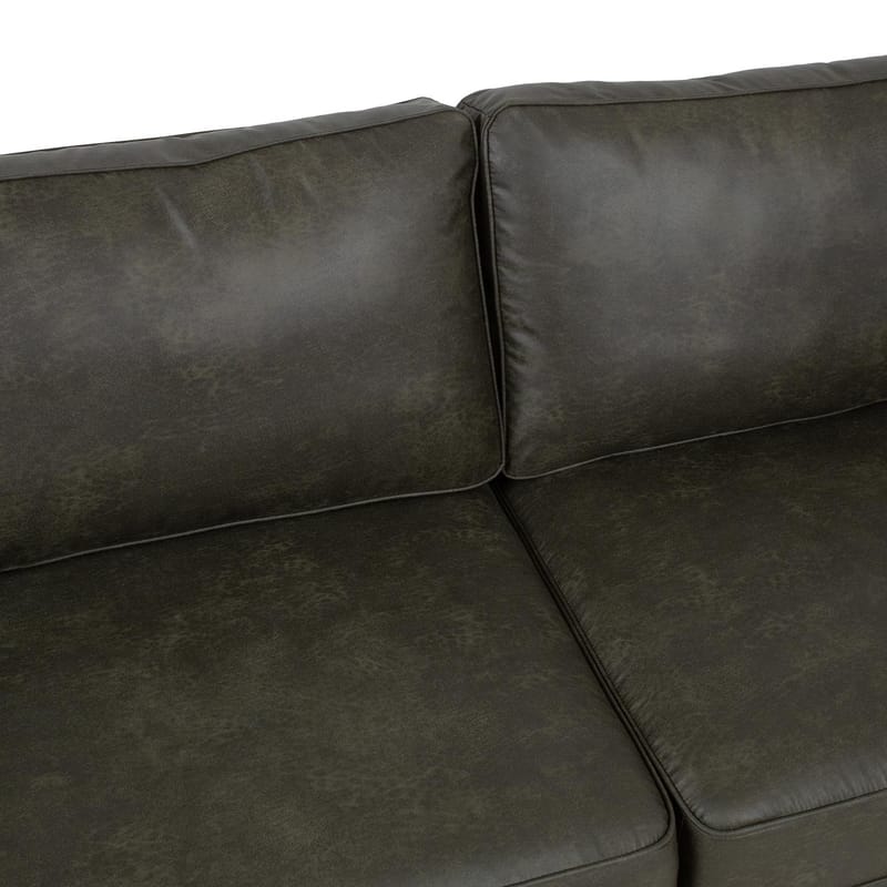 Sofa HOME4YOU Sofia 3-seter Mørk oliven - Mørk oliven - Møbler - Sofaer - Skinnsofaer