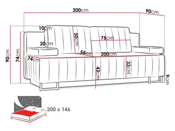 sofa Laguna Lumo 65 - grå - Møbler - Sofaer - Sovesofaer