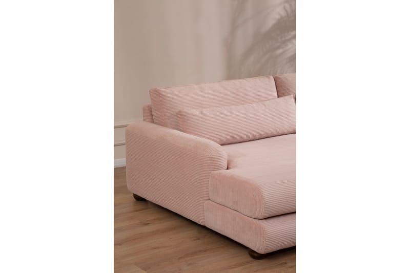 Relento Sofa med Sjeselong 3-seter - Rosa - Møbler - Sofaer - Sofa med sjeselong