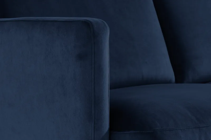 Teodin Fløyelssofa 2-seters med Divan Høyre - Blå - Møbler - Sofaer - Sofa med sjeselong - 2 seters sofa med divan