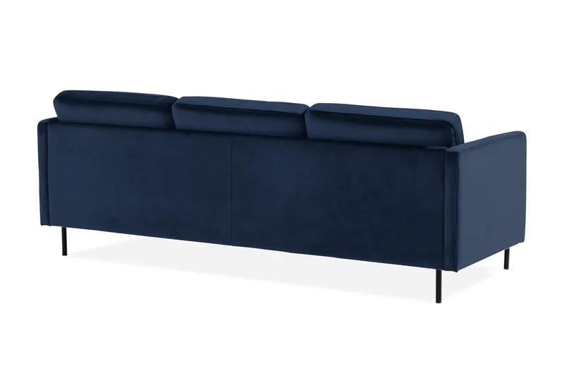 Teodin Fløyelssofa 2-seters med Divan Høyre - Blå - Møbler - Sofaer - Sofa med sjeselong - 2 seters sofa med divan