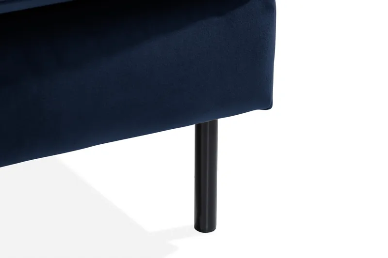Teodin Fløyelssofa 2-seters med Divan Høyre - Blå - Møbler - Sofaer - Sofa med sjeselong - 2 seters sofa med divan