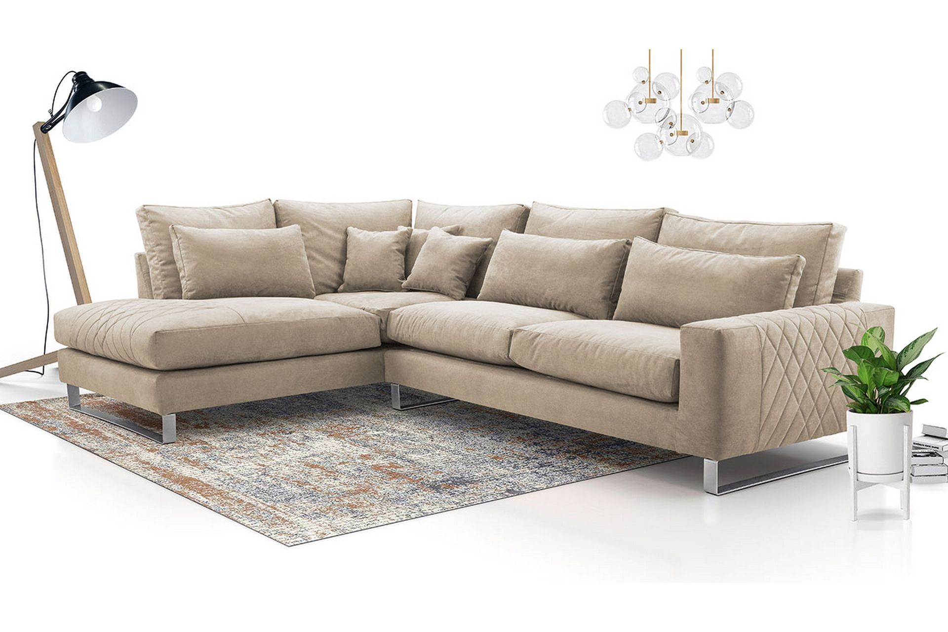 3-seters Hjørnesofa - Beige - Møbler - Sofaer - Sofa med sjeselong