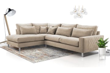 3-seters Hjørnesofa - Beige - Møbler - Sofaer - Sofa med sjeselong