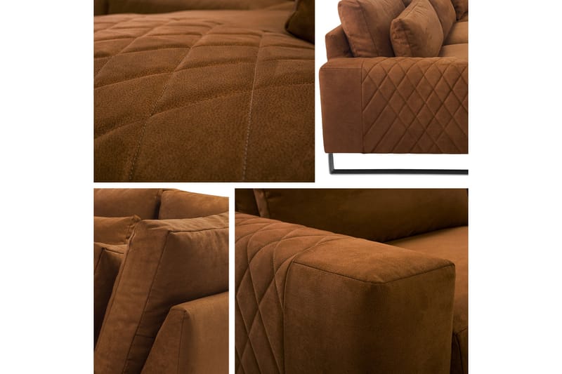 3-seters Hjørnesofa - Brun - Møbler - Sofaer - Sofa med sjeselong