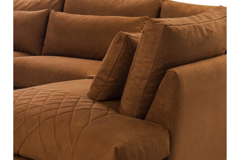 3-seters Hjørnesofa - Brun - Møbler - Sofaer - Sofa med sjeselong