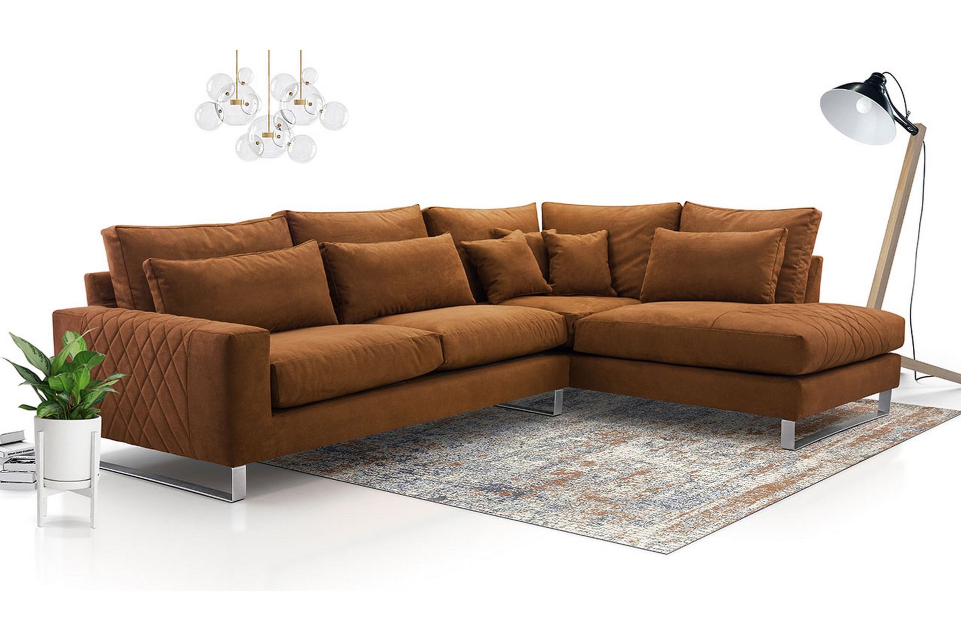 3-seters Hjørnesofa - Brun - Møbler - Sofaer - Sofa med sjeselong
