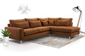 3-seters Hjørnesofa - Brun - Møbler - Sofaer - Sofa med sjeselong