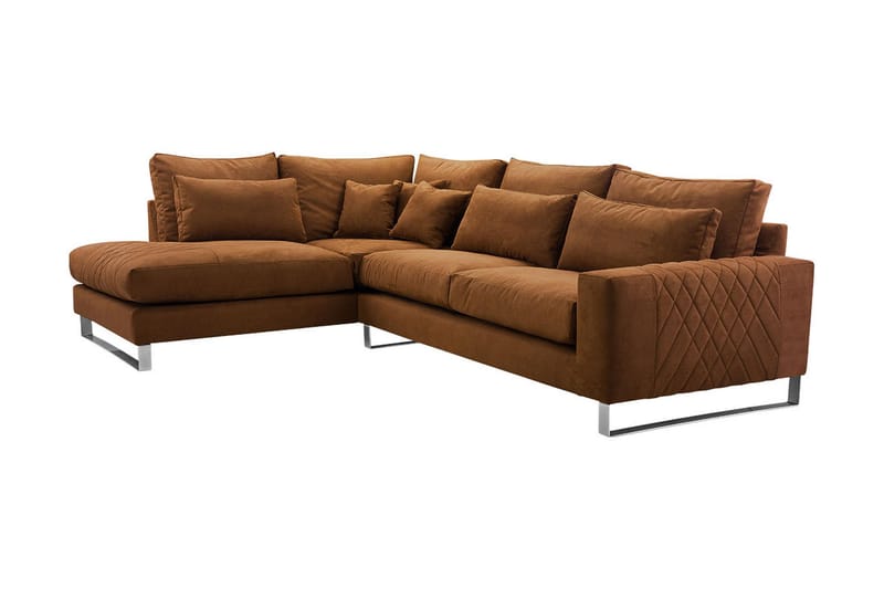 3-seters Hjørnesofa - Brun - Møbler - Sofaer - Sofa med sjeselong
