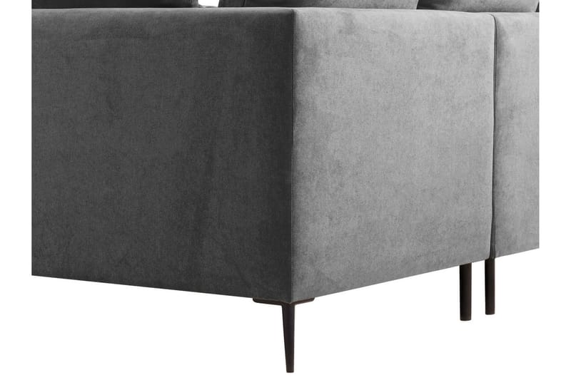 3-seters Hjørnesofa - Grønn - Sofa med sjeselong - Fløyel sofaer - 3 seters sofa med divan