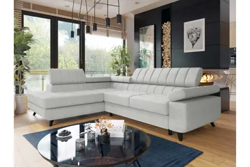 Amshyttan Sofa med Sjeselong 3-seter - Lys grå - Møbler - Sofaer - Sofa med sjeselong - 3 seters sofa med divan