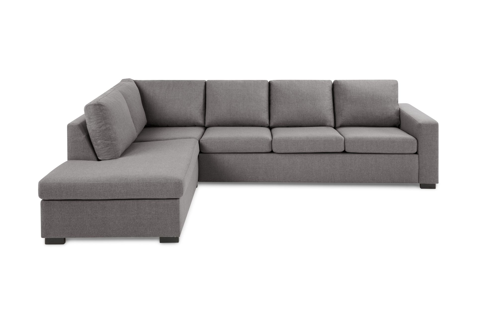Crazy Limited Edition 4-seters Venstrevendt L-formet Dyp Sjeselongsofa i Stoff - Grå - Møbler - Sofaer - Sofa med sjeselong