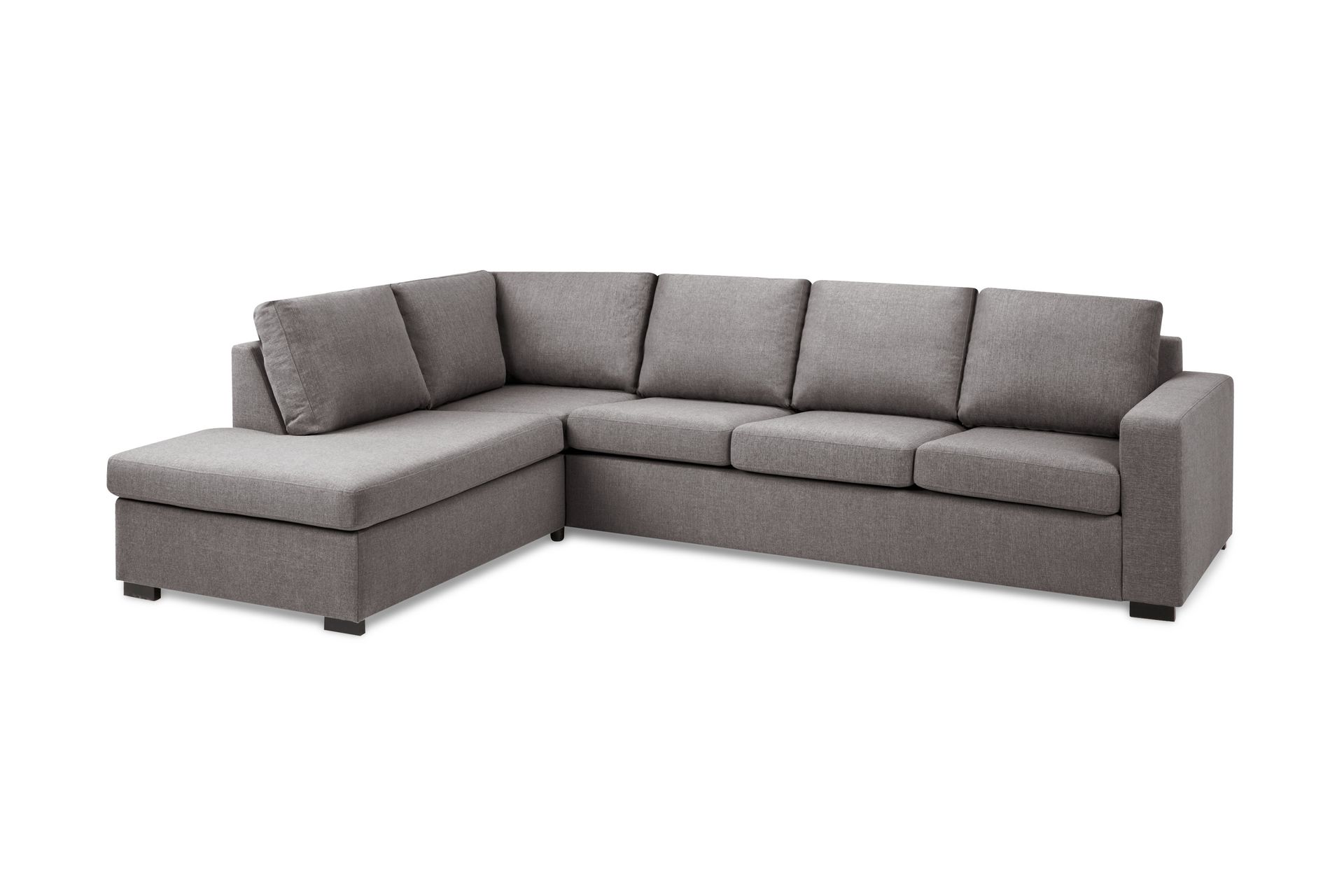 Crazy Limited Edition 4-seters Venstrevendt L-formet Dyp Sjeselongsofa i Stoff - Grå - Møbler - Sofaer - Sofa med sjeselong