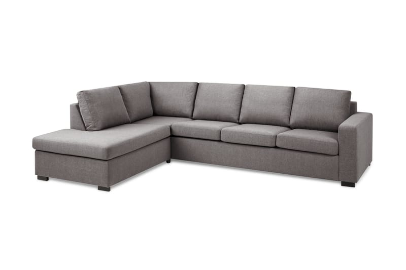 Crazy Limited Edition 4-seters Venstrevendt L-formet Dyp Sjeselongsofa i Stoff - Grå - Møbler - Sofaer - Sofa med sjeselong