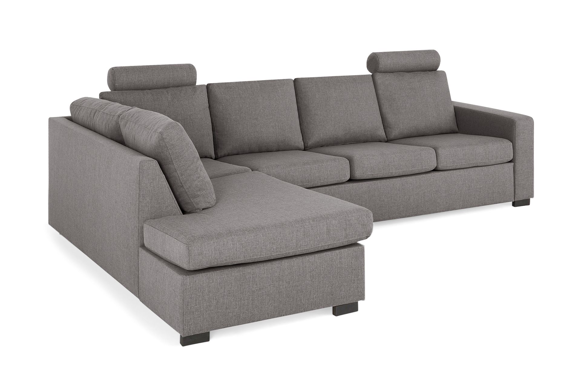 Crazy Limited Edition 4-seters Venstrevendt L-formet Dyp Sjeselongsofa i Stoff - Grå - Møbler - Sofaer - Sofa med sjeselong