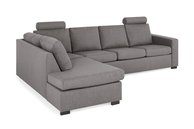 Crazy Limited Edition 4-seters Venstrevendt L-formet Dyp Sjeselongsofa i Stoff - Grå - Møbler - Sofaer - Sofa med sjeselong