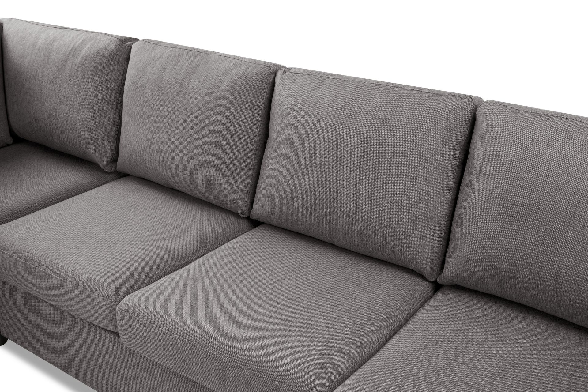 Crazy Limited Edition 4-seters Venstrevendt L-formet Dyp Sjeselongsofa i Stoff - Grå - Møbler - Sofaer - Sofa med sjeselong
