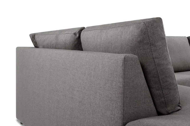 Crazy Limited Edition 4-seters Venstrevendt L-formet Dyp Sjeselongsofa i Stoff - Grå - Møbler - Sofaer - Sofa med sjeselong - 4 seters sofa med divan
