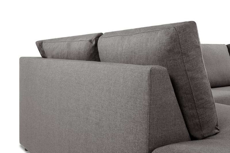 Crazy Limited Edition 4-seters Venstrevendt L-formet Dyp Sjeselongsofa i Stoff - Grå - Møbler - Sofaer - Sofa med sjeselong - 4 seters sofa med divan