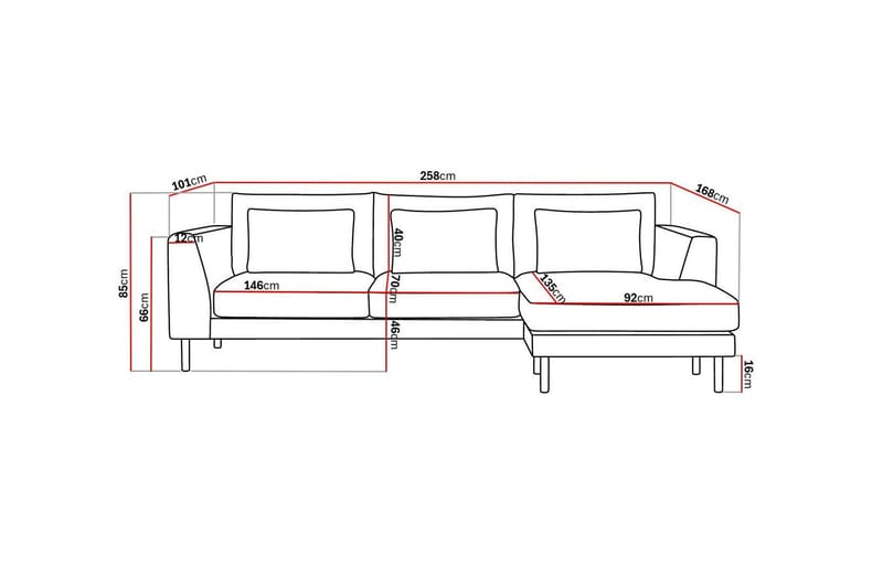 Florenz 3-seters Høyrevendt L-formet Sjeselongsofa i Chenille - Grå/Beige - Møbler - Sofaer - Sofa med sjeselong - 3 seters sofa med divan