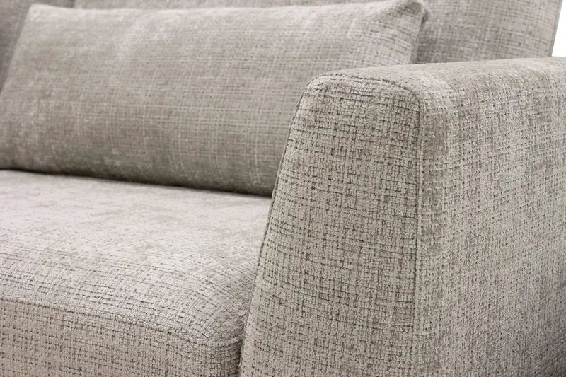 Florenz 3-seters Venstrevendt L-formet Sjeselongsofa i Chenille - Grå/Beige - Møbler - Sofaer - Sofa med sjeselong - 3 seters sofa med divan