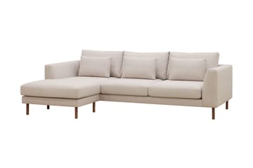 Florenz 3-seters Venstrevendt L-formet Sjeselongsofa i Stoff - Beige - Møbler - Sofaer - Sofa med sjeselong - 3 seters sofa med divan