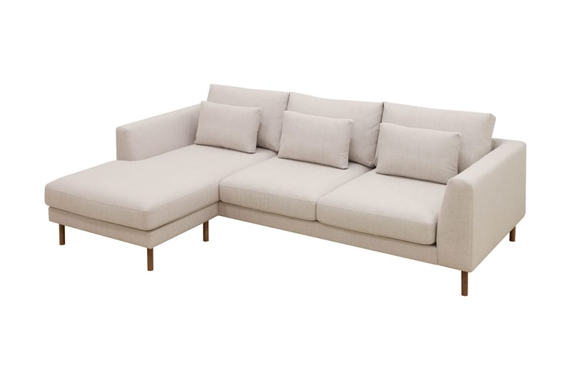 Florenz 3-seters Venstrevendt L-formet Sjeselongsofa i Stoff - Beige - Møbler - Sofaer - Sofa med sjeselong - 3 seters sofa med divan