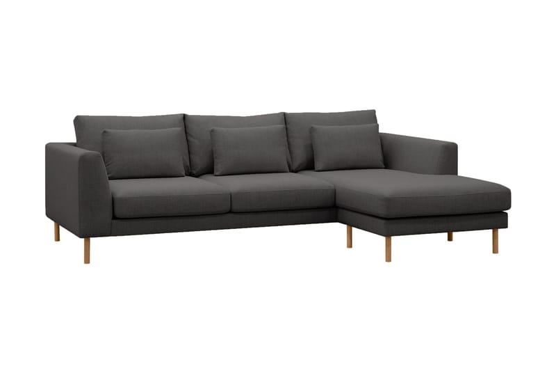 Florenz 3-seters Venstrevendt L-formet Sjeselongsofa i Stoff - Mørkegrå - Møbler - Sofaer - Sofa med sjeselong - 3 seters sofa med divan