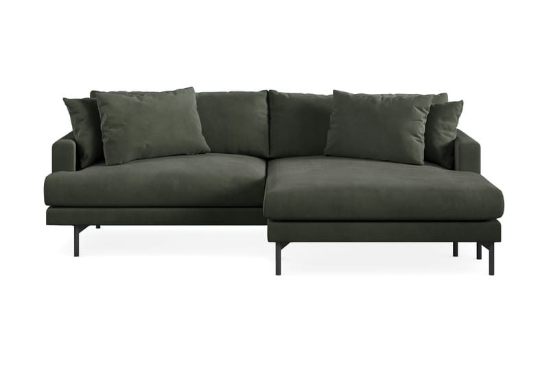 Menard 3-seters Divansofa - Mørk grønn - Sofa med sjeselong - 3 seters sofa med divan