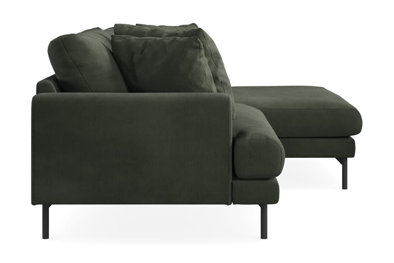 Menard 3-seters Divansofa - Mørk grønn - Sofa med sjeselong - 3 seters sofa med divan
