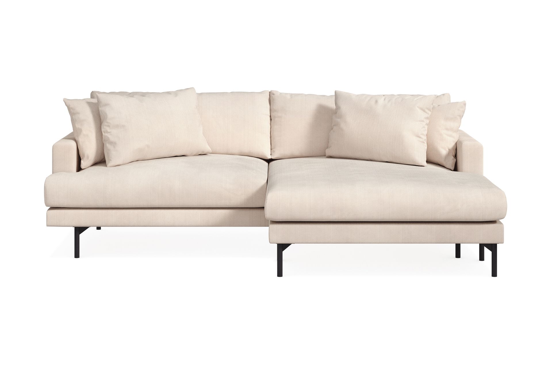 Menard 4-seters Høyrevendt L-formet Divansofa i Manchester - Beige - Møbler - Sofaer - Sofa med sjeselong