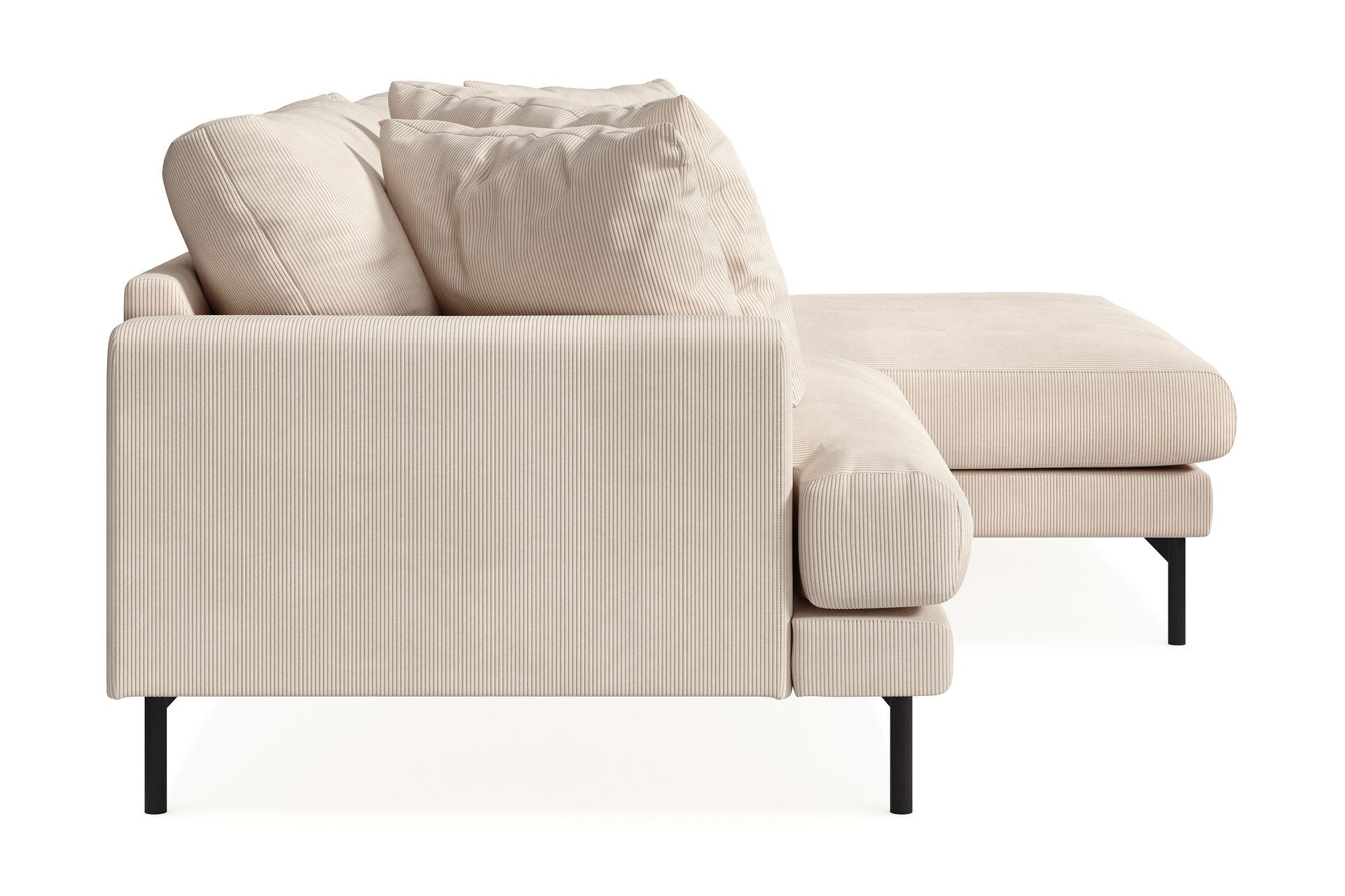 Menard 4-seters Høyrevendt L-formet Divansofa i Manchester - Beige - Møbler - Sofaer - Sofa med sjeselong