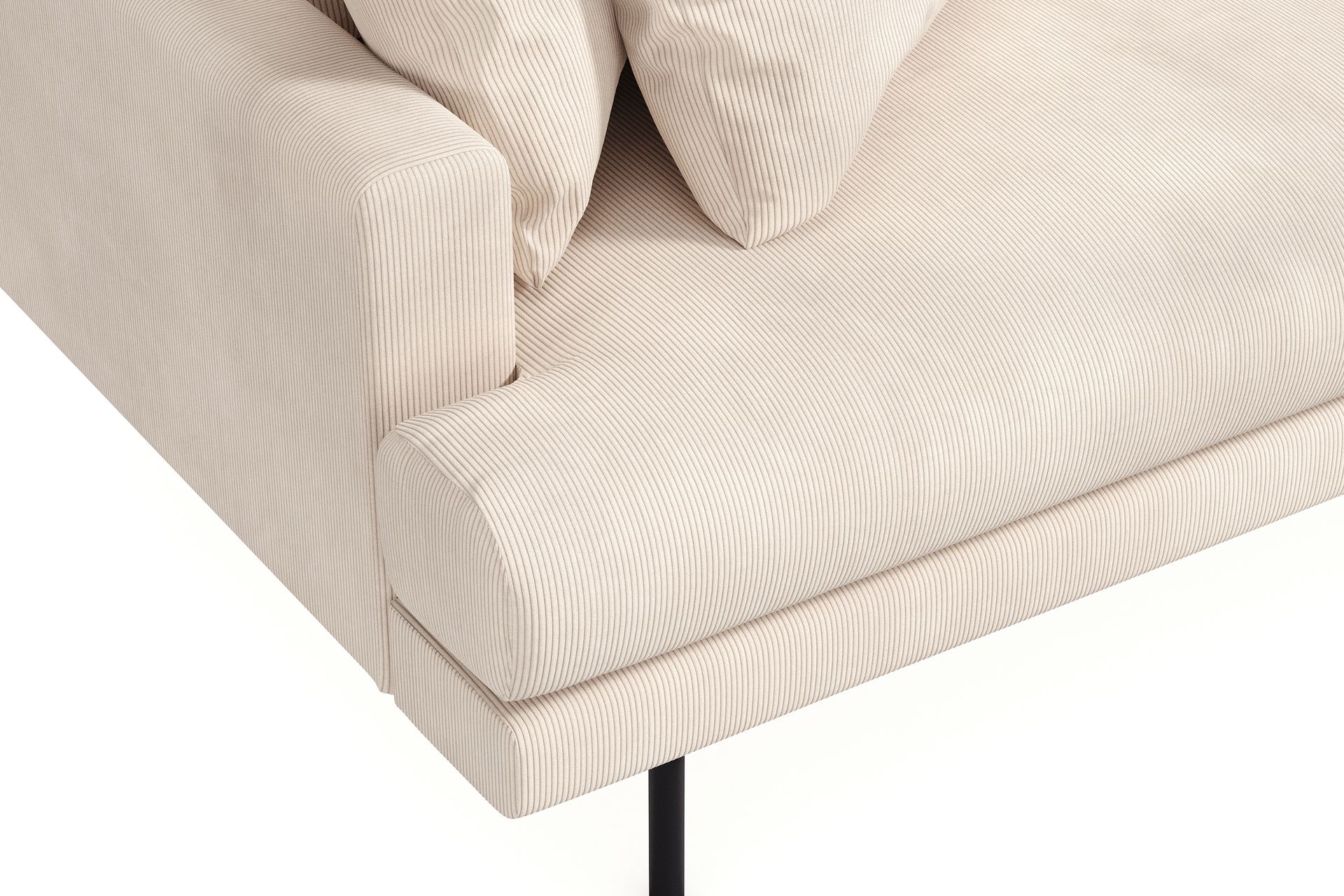Menard 4-seters Høyrevendt L-formet Divansofa i Manchester - Beige - Møbler - Sofaer - Sofa med sjeselong