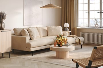 Menard 4-seters Høyrevendt L-formet Divansofa i Manchester - Beige - Møbler - Sofaer - Sofa med sjeselong
