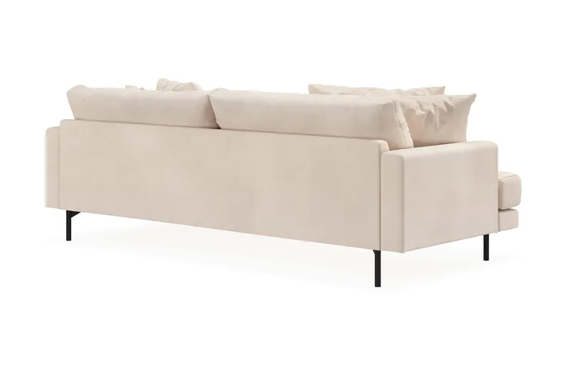 Menard 4-seters Høyrevendt L-formet Divansofa i Manchester - Beige - Møbler - Sofaer - Sofa med sjeselong - 4 seters sofa med divan