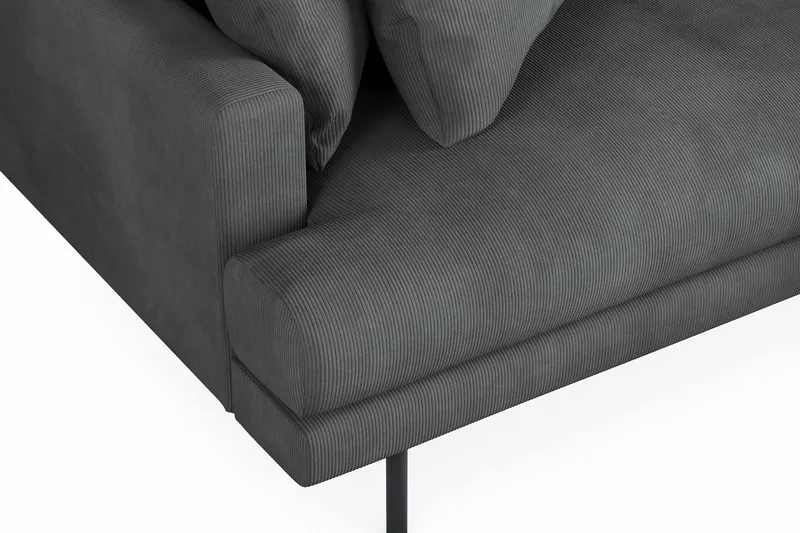 Menard 4-seters Høyrevendt L-formet Divansofa i Manchester - Grå - Møbler - Sofaer - Sofa med sjeselong - 4 seters sofa med divan