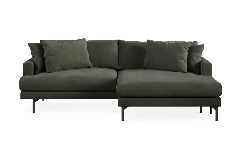 Menard 4-seters Høyrevendt L-formet Divansofa i Manchester - Mørk grønn - Møbler - Sofaer - Sofa med sjeselong
