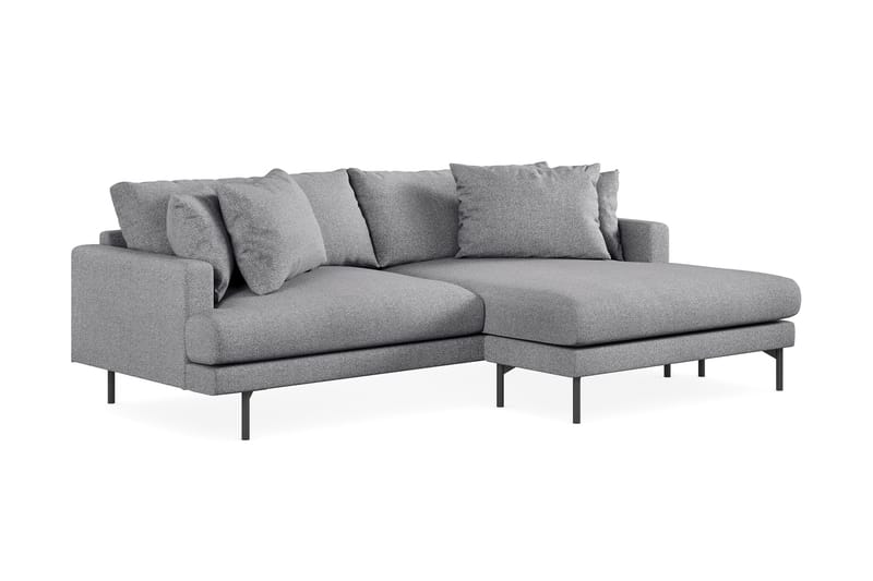 Menard 4-seters Høyrevendt L-formet Divansofa i Stoff - Grå - Møbler - Sofaer - Sofa med sjeselong