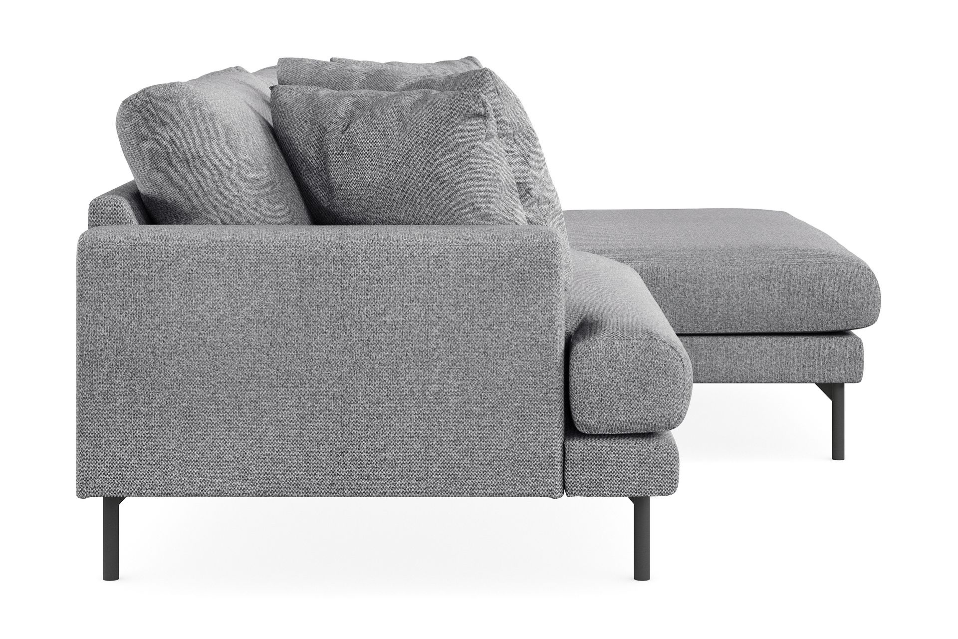 Menard 4-seters Høyrevendt L-formet Divansofa i Stoff - Grå - Møbler - Sofaer - Sofa med sjeselong