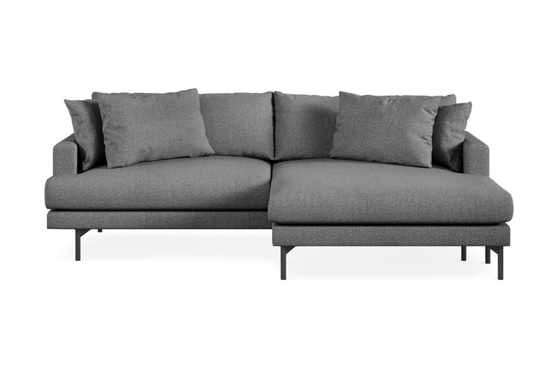 Menard 4-seters Høyrevendt L-formet Divansofa i Stoff - Mørk grå - Møbler - Sofaer - Sofa med sjeselong