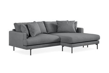 Menard 4-seters Høyrevendt L-formet Divansofa i Stoff - Mørk grå - Møbler - Sofaer - Sofa med sjeselong