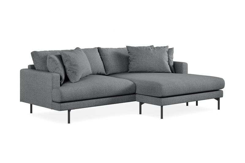 Menard 4-seters Høyrevendt L-formet Divansofa i Stoff - Mørk grå - Møbler - Sofaer - Sofa med sjeselong