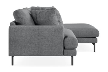Menard 4-seters Høyrevendt L-formet Divansofa i Stoff - Mørk grå - Møbler - Sofaer - Sofa med sjeselong