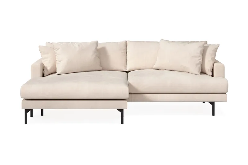 Menard 4-seters Venstrevendt L-formet Divansofa i Manchester - Beige - Møbler - Sofaer - Sofa med sjeselong - 4 seters sofa med divan