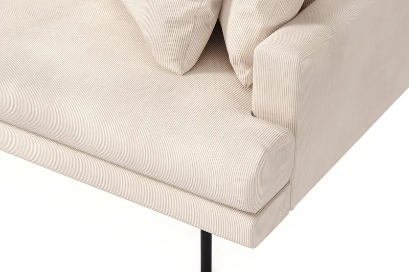 Menard 4-seters Venstrevendt L-formet Divansofa i Manchester - Beige - Møbler - Sofaer - Sofa med sjeselong - 4 seters sofa med divan