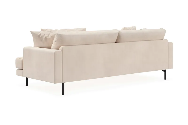 Menard 4-seters Venstrevendt L-formet Divansofa i Manchester - Beige - Møbler - Sofaer - Sofa med sjeselong - 4 seters sofa med divan