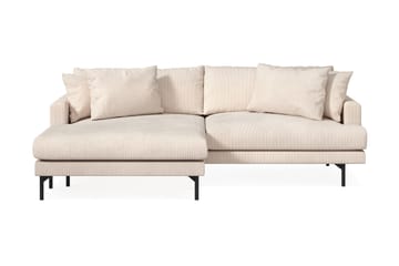 Menard 4-seters Venstrevendt L-formet Divansofa i Manchester - Beige - Møbler - Sofaer - Sofa med sjeselong