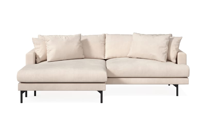 Menard 4-seters Venstrevendt L-formet Divansofa i Manchester - Beige - Møbler - Sofaer - Sofa med sjeselong
