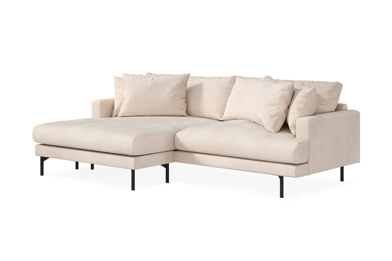 Menard 4-seters Venstrevendt L-formet Divansofa i Manchester - Beige - Møbler - Sofaer - Sofa med sjeselong